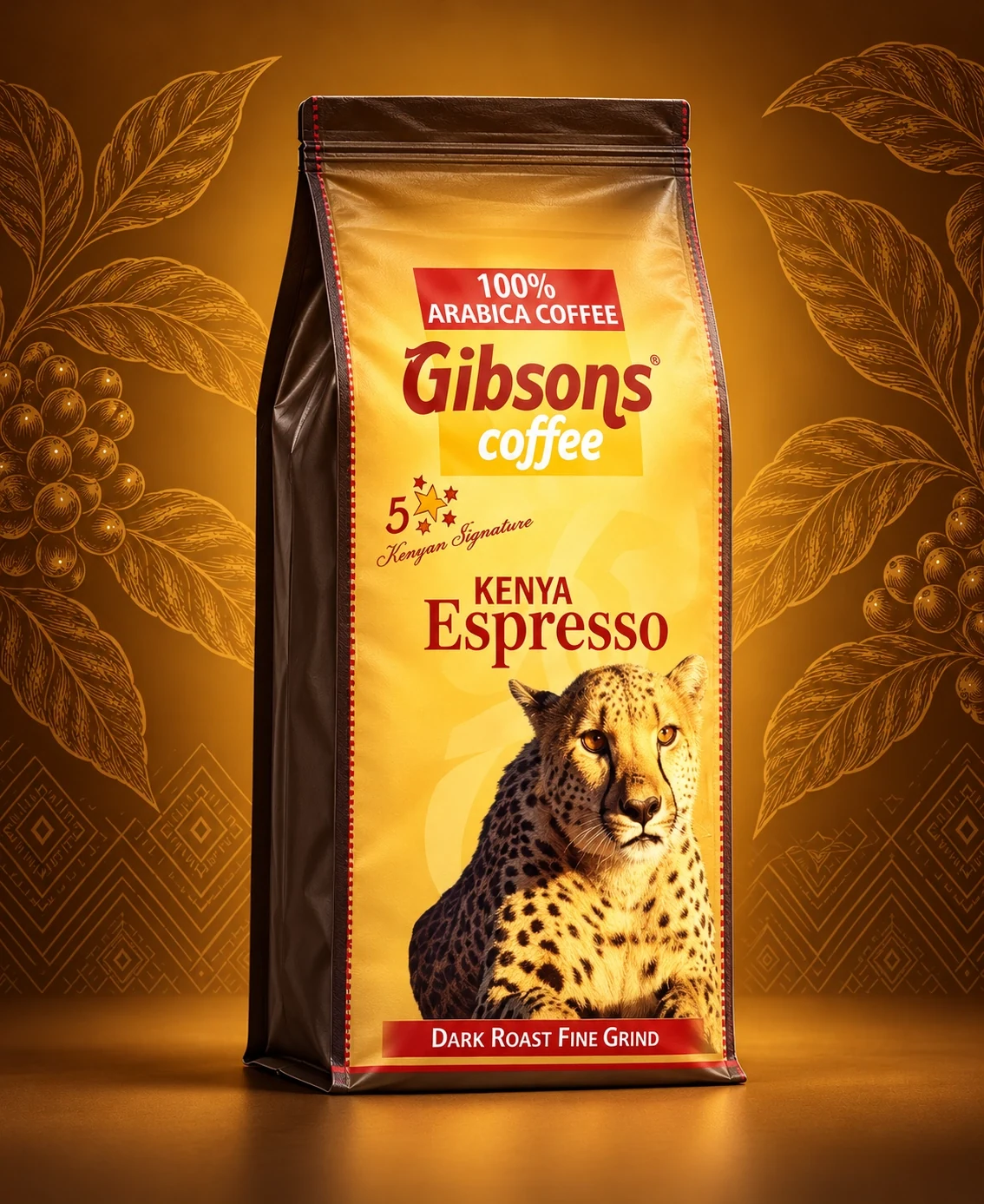 Kenya Espresso in a colour-coded illustrated landscape