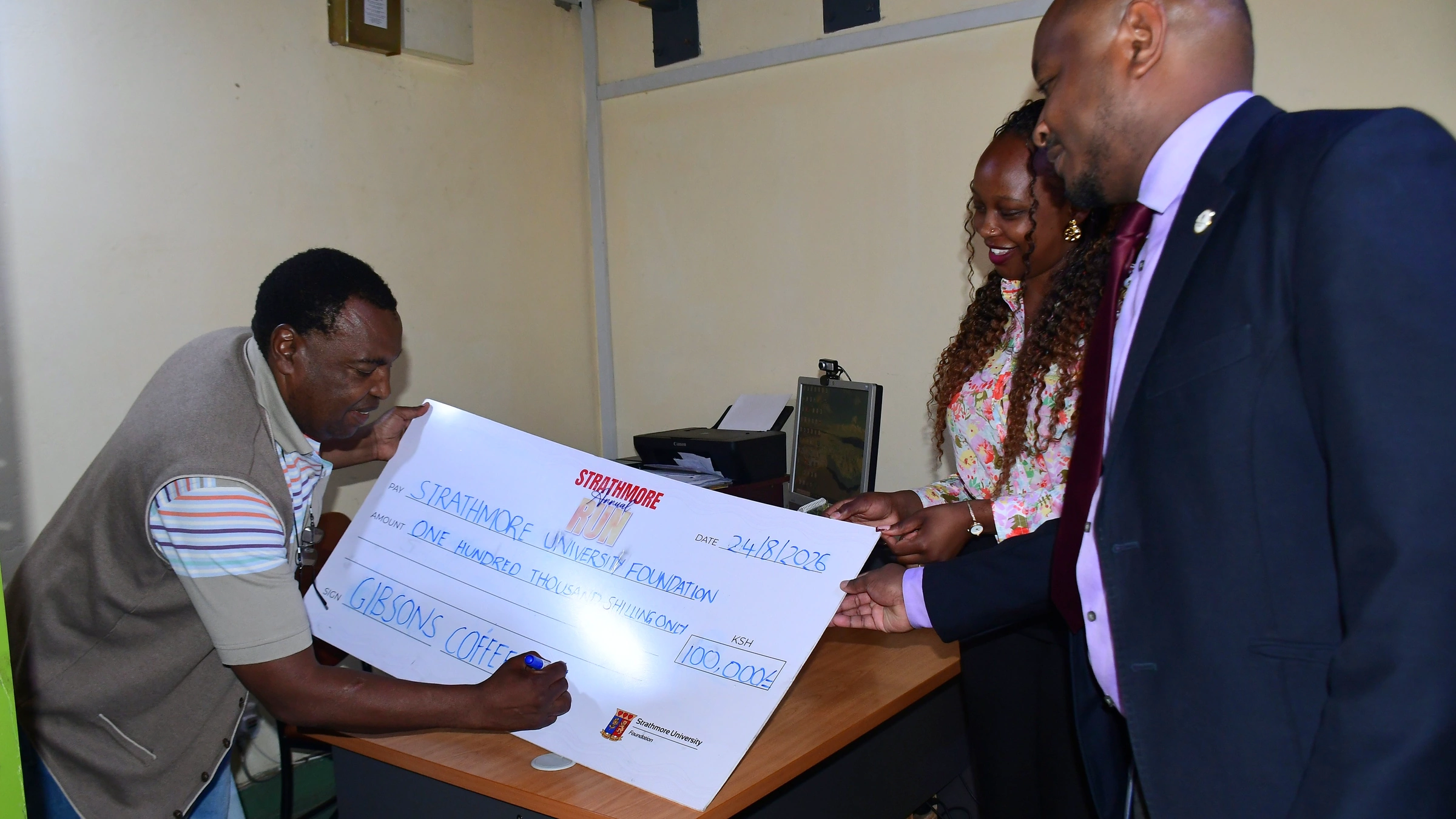 Gibsons Coffee's contribution to the Strathmore University Foundation