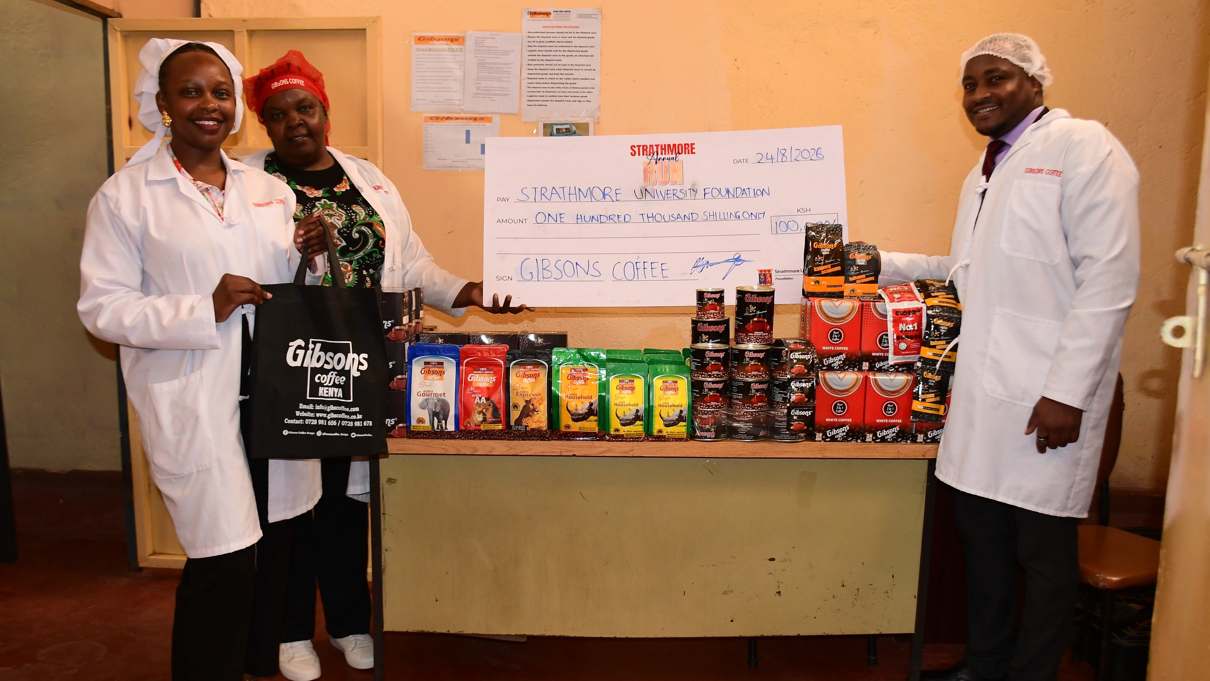 The Strathmore Foundation team visiting Gibsons Coffee